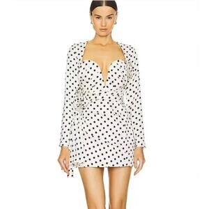NEW Atoir REVOLVE Bridal Missy Mini Floral Dress Black White Polka Dot Size 6
